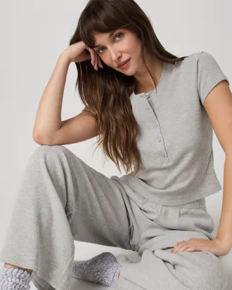 Vuori Clothing Short Sleeve Waffle Baby T-Shirt | Light Heather Grey | XS, Size Extra Small