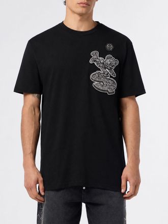Philipp Plein T-shirt in cotone con stampa Teddy Bear e logo Hexagon