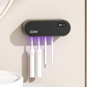 OEM Soporte Para Cepillos De Dientes Uv De Pared Sin Necesidad De Taladrar, Con Funci&oacute;n De Secado Y Temporizador, Bater&iacute;a Recargable De 1800 Mah