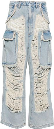 Darkpark Vivi distressed wide-leg jeans - women - Cotton/Polyester/Cotton - 25 - Blue