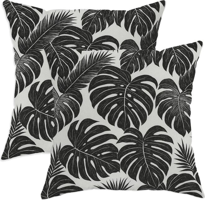 Generic Tropische Dekokissenbezge, Motiv: schwarzes Monstera-Blatt,  dekorative Kissenbezge, Sommerdekoration, Bauernhaus-Dekoration fr  Zuhause, Sofa, Bett, ab 9,99  - auf Stylight