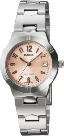 Casio Womens Pink Dial Analog Watch with Stainless Steel Bracelet - LTP-1241D-4A3D