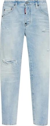 Dsquared2 Gedistilleerde Verbleekte Jeans - Heren - Slim Fit Jeans - Blauw - L - Leer - Jeans