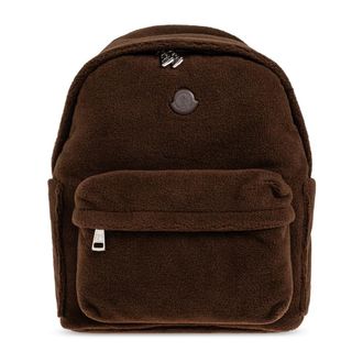 Moncler Tassen, Heren, Bruin, ONE Size, Polyester, New Pierrick Teddy Rugzak