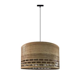 Wonderlamp L&aacute;mpara de techo en madera oscura y tela natural