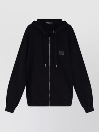 Dolce & Gabbana cotton hooded sweatshirt metal logo patch