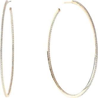 Lana Jewelry 14K Gold Diamond Skinny Inside Out Hoop Earrings in Yellow Gold at Nordstrom
