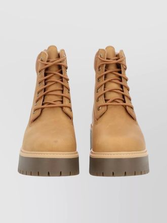 Timberland chunky sole round toe boots for everyday wear