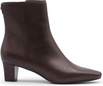 Ralph Lauren Enkellaarsjes Willa - Dames - Laarzen met Hak - Bruin - 36 1/2 EU - Leer - Schoenen