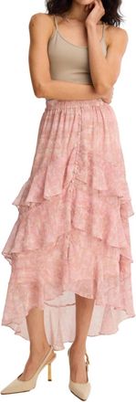 Allison New York Ella Midi Skirt In Blush Kaleidoscope