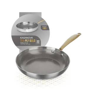 KASANOVA Padella 22 cm triplo strato Tri Ply - Gold