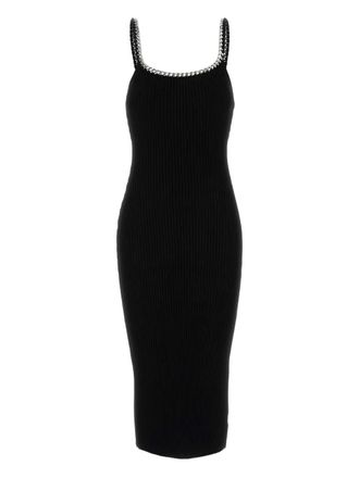 Michael Michael Kors chain-embellished midi dress - women - Viscose/Polyester/Nylon/Spandex/Elastane - S - Black