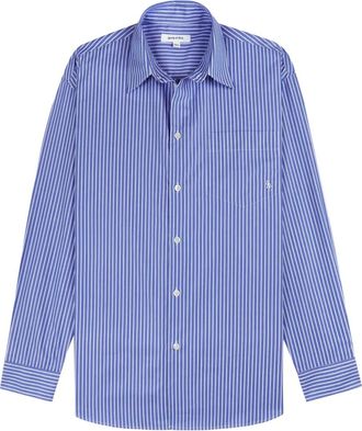 Sporty & Rich Gestreept shirt met borduurwerk - Blauw