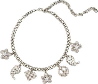Alessandra Rich Kristal Bedel Ketting - Dames - Kettingen - Grijs - ONE Size - Accessoires