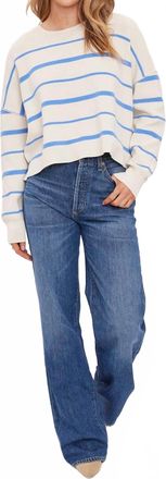 Gentle Fawn Stripe Crewneck Sweater In Blue