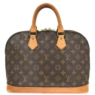 Louis Vuitton Alma Handbag Monogram Canvas Brown Canvas Handbag (Pre-Owned)