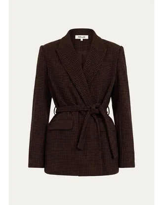 Diane Von F&uuml;rstenberg Annika Houndstooth Knit Wrap Jacket
