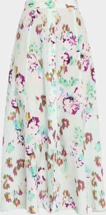 Ulla Johnson Rowan Silk Midi Skirt