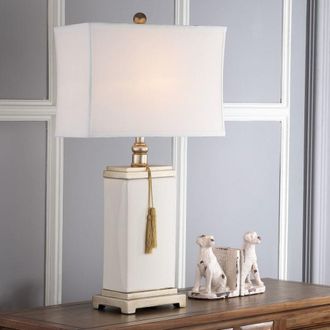 Safavieh Lampara de mesa de ceramica, beige