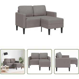 vidaXL Divano 2 posti - Divano 2 Posti con Chaise a L Tortora 125 cm in Tessuto