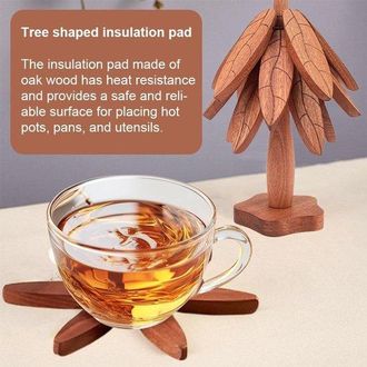 OEM Juego De 3 Posavasos, Posavasos De Madera Plegables Y Creativos Para Agarraderas, Adornos Para El Hogar (madera De Manzano)