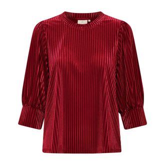 Kaffe Blusa Roja Haute con Mangas Abullonadas - Blouses & Shirts - Mujer - Rojo - S