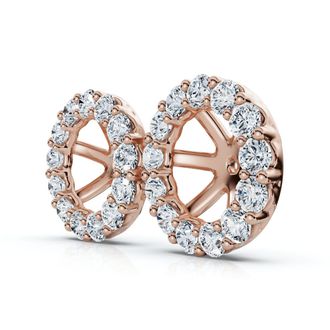 Pompeii3 7/8Ct Diamond Earring Jacket 14k Gold Fits 6-6.5mm round stone Lab Grown Size: Small