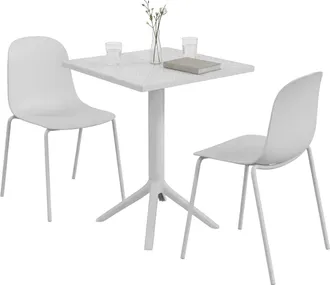 Clp Conjunto De Jardin Nerra Con 2 Sillas Blanco