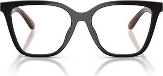 Emporio Armani 54mm Cat Eye Optical Glasses in Shiny Black /Clear at Nordstrom