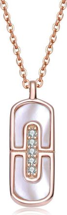 Rachel Glauber Plated Pearl Cz Pendant