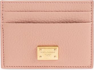Dolce & Gabbana Leren Kaarthouder - Dames - Portefeuilles - Roze - ONE Size - Leer - Accessoires