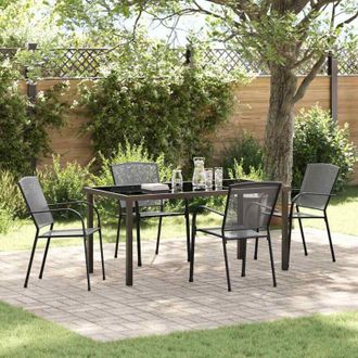 vidaXL Conjunto De Comedor De Jard&iacute;n 5 Pcs Antracita Acero Vidaxl