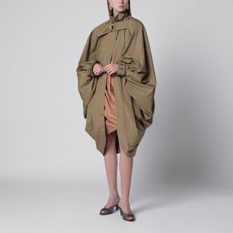 Chlo&eacute; Cappotto a mantella oversize in popeline verde oliva