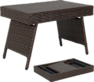 Giantex Mesa de jard&iacute;n plegable con patas ajustables 60x40x40cm