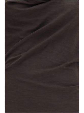 Brunello Cucinelli Draped Monili Midi Dress - Brown