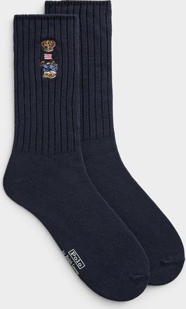 Polo Ralph Lauren Mens Teddy bear embroidery ribbed socks