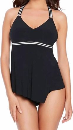 Magic Suit By Miraclesuit Borderline Stripe Carly Tankini In Black/white