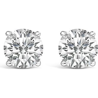 House of Brilliance Platinum 7.00 Cttw Round Lab Grown Diamond Solitaire Stud Earrings in White at Nordstrom