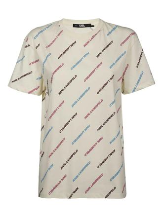 Karl Lagerfeld logo-print T-shirt - Neutrals