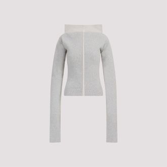 Rick Owens Womens Cowl Pullover - Light Grey Cashmere - Size Medium