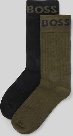 HUGO BOSS Socken aus Baumwoll-Mix im 2er-Pack Modell RS SPORT in Oliv, Größe 39-42