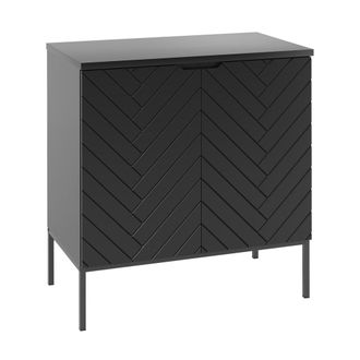 Petits Meubles Mueble bajo lavabo encimera 2 puertas sobre patas estratificado Negro