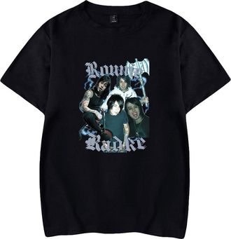 Generic Ronnie Radke Tshirt Crewneck Short Sleeve T-Shirt Men Women Printing Casual Fashion Hip Hop Streetwear (Black-HL12603,M)