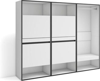 Skraut Home Scarpiera, Mobile Salvaspazio, 180x145x35 cm, Camera da letto, stanza, Armadio Aperto, Stile moderno, Bianco - Skraut Home