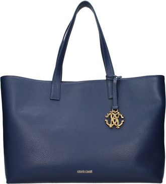 Roberto Cavalli Blue Leather Shoulder Womens Bag
