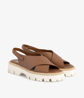 Pedro Garcia Maxi sandal in brown leather with Extralight sole | Reme| Spring Summer 26 | PEDRO GARCIA