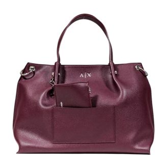 A|X Armani Exchange Handbags, female, Red, ONE SIZE, Elegant Shopping Bag with A|X Logo