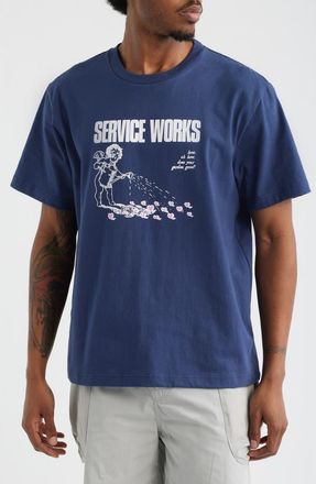 Service Works Garden Graphic Organic Cotton T-Shirt in Navy at Nordstrom, Size Xx-Large