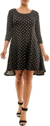 Nina Leonard High-Low Trapeze Dress in Black/Mink at Nordstrom Rack, Size X-Large