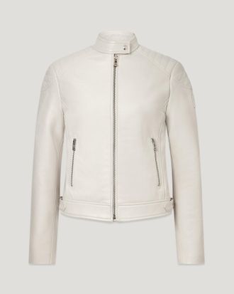 Belstaff Mollison Jacket Womens Matt Nappa Natural Size UK 10